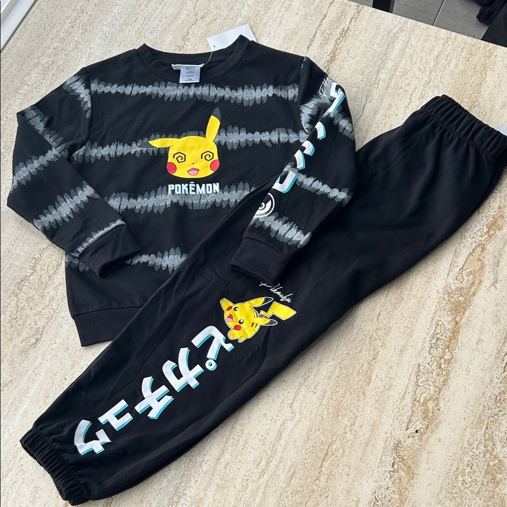 NEW 🆕 Pokemon Black and Gray Kids Set with tags 4/5 years